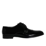 Zapatos de vestir Derby de piel de becerro negra de Dolce &amp; Gabbana para hombre