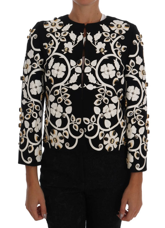 Chaqueta de lana con cristales y bordado floral de Dolce &amp; Gabbana