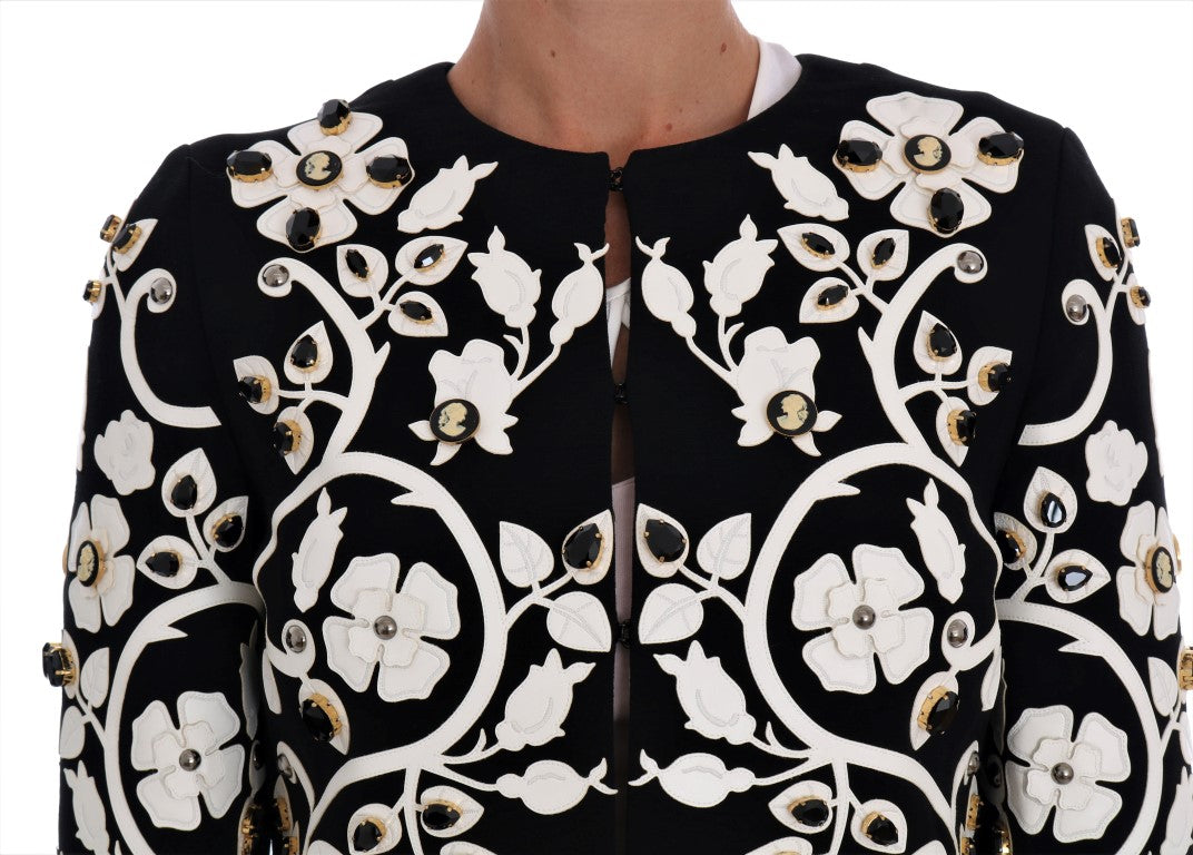 Chaqueta de lana con cristales y bordado floral de Dolce &amp; Gabbana