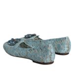 Bailarinas planas con cristales y encaje azul de Dolce &amp; Gabbana