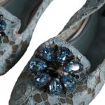 Bailarinas planas con cristales y encaje azul de Dolce &amp; Gabbana