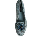 Bailarinas planas con cristales y encaje azul de Dolce &amp; Gabbana