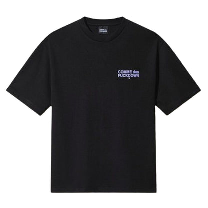 Camiseta de algodón negra Comme Des Fuckdown