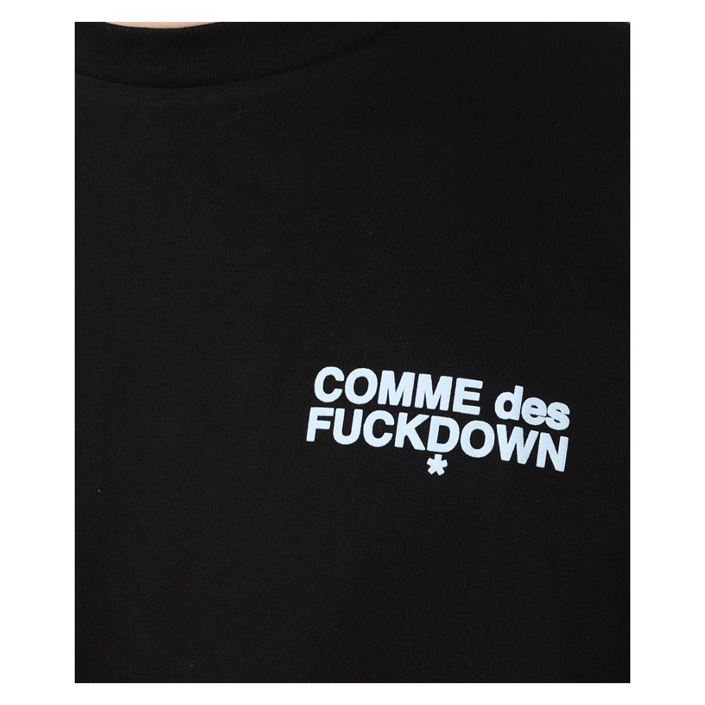 Camiseta de algodón negra Comme Des Fuckdown
