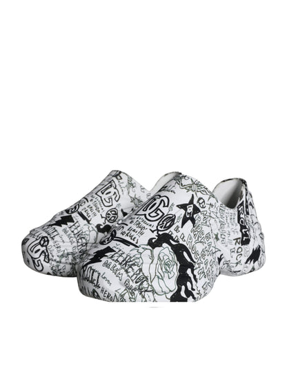 Zapatillas Daymaster con grafiti en blanco y negro de Dolce &amp; Gabbana