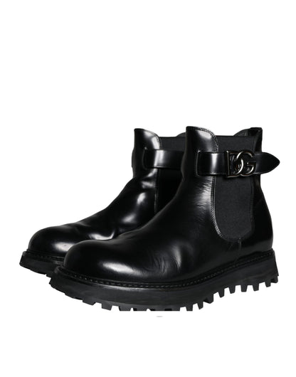 Botas Chelsea con cinturón negro y logotipo DG de Dolce &amp; Gabbana para hombre