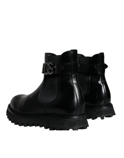 Botas Chelsea con cinturón negro y logotipo DG de Dolce &amp; Gabbana para hombre