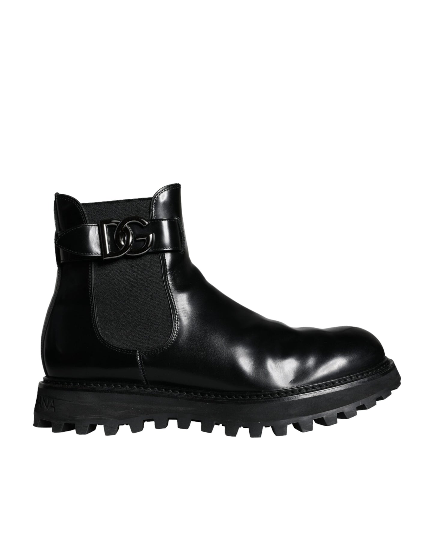 Botas Chelsea con cinturón negro y logotipo DG de Dolce &amp; Gabbana para hombre