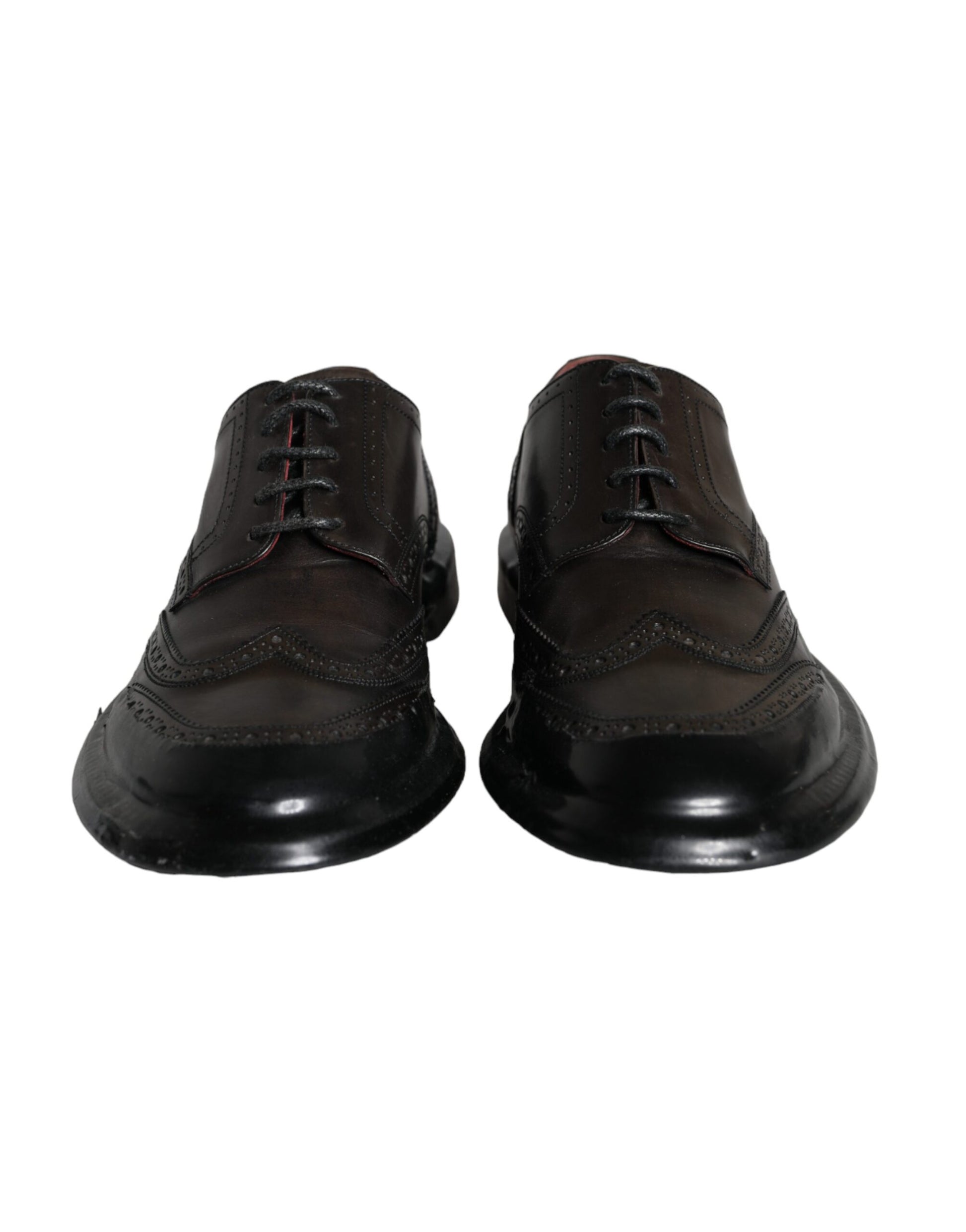 Zapatos formales de hombre con punta de ala Oxford de cuero negro de Dolce &amp; Gabbana