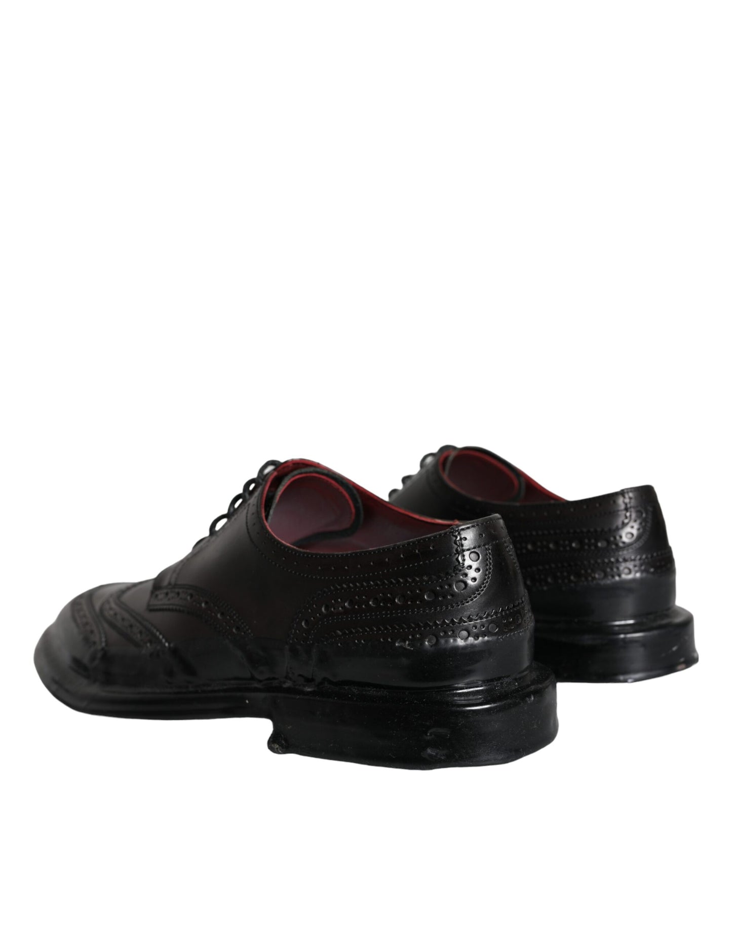 Zapatos formales de hombre con punta de ala Oxford de cuero negro de Dolce &amp; Gabbana