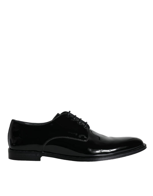 Zapatos de vestir Derby de piel de becerro negra de Dolce &amp; Gabbana para hombre