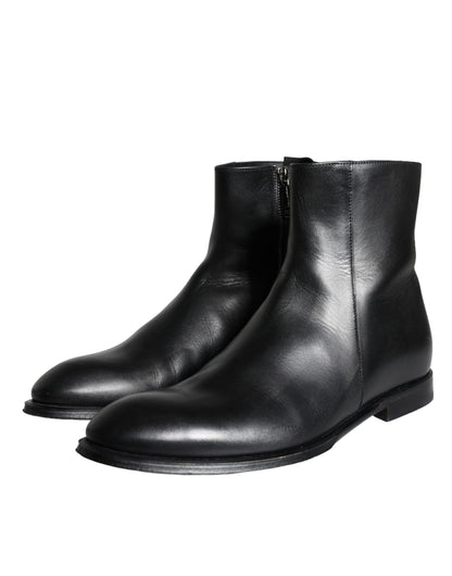 Botines de piel de becerro negros para hombre de Dolce &amp; Gabbana Zapatos para hombre