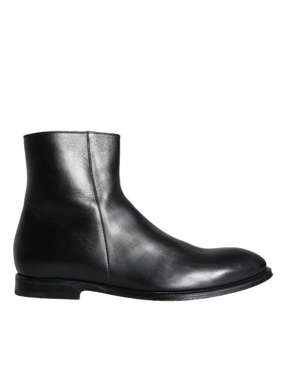 Botines de piel de becerro negros para hombre de Dolce &amp; Gabbana Zapatos para hombre