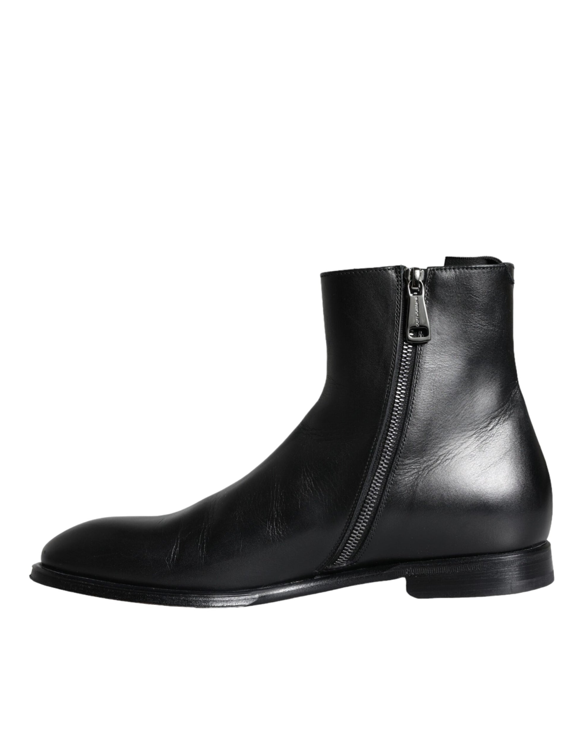 Botines de piel de becerro negros para hombre de Dolce &amp; Gabbana Zapatos para hombre