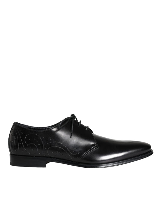 Zapatos de vestir Derby de piel de becerro negra de Dolce &amp; Gabbana para hombre