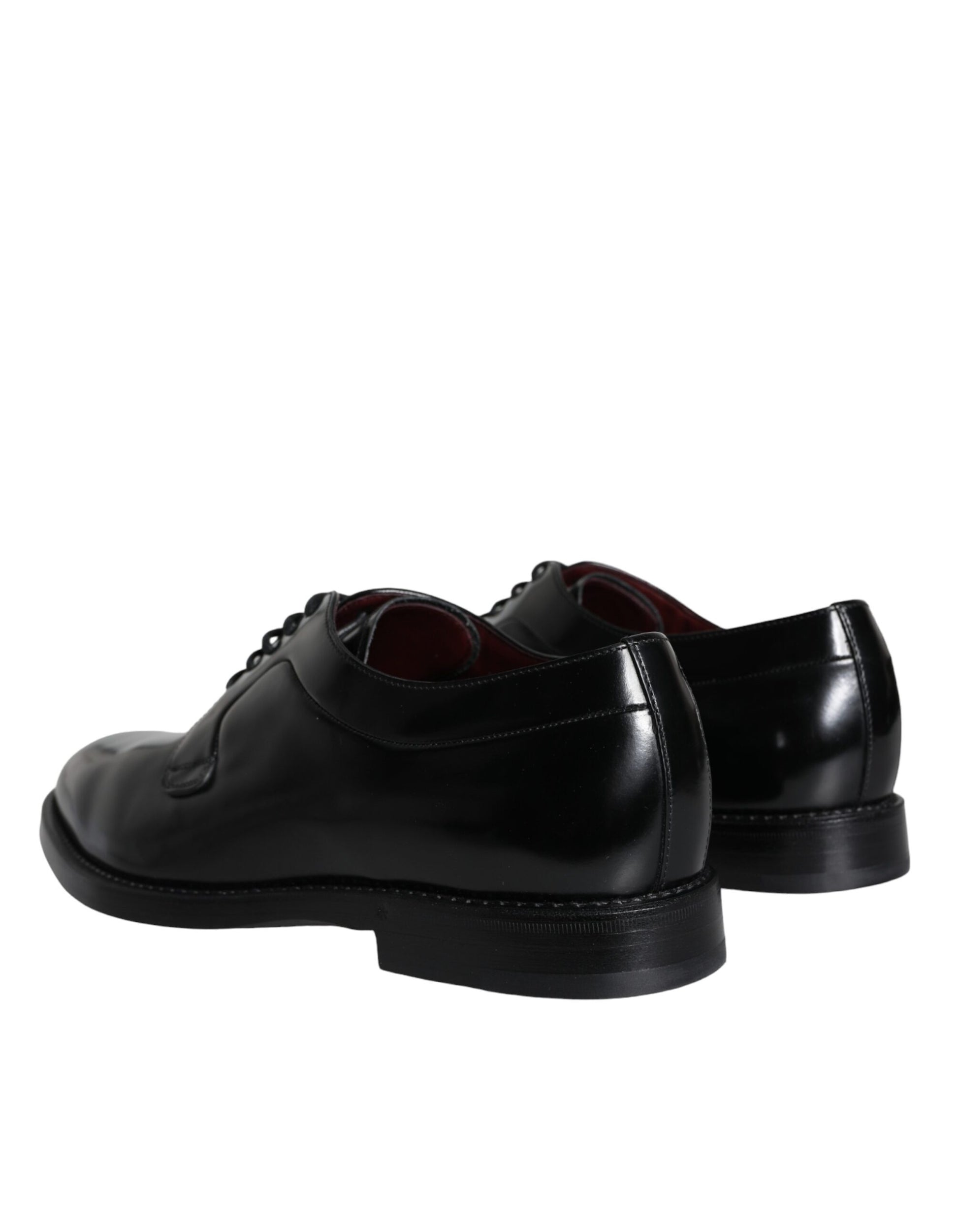 Dolce & Gabbana Black Calfskin Leather Derby Men Dress Shoes