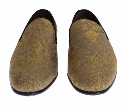 Mocasines de seda barrocos dorados de Dolce &amp; Gabbana