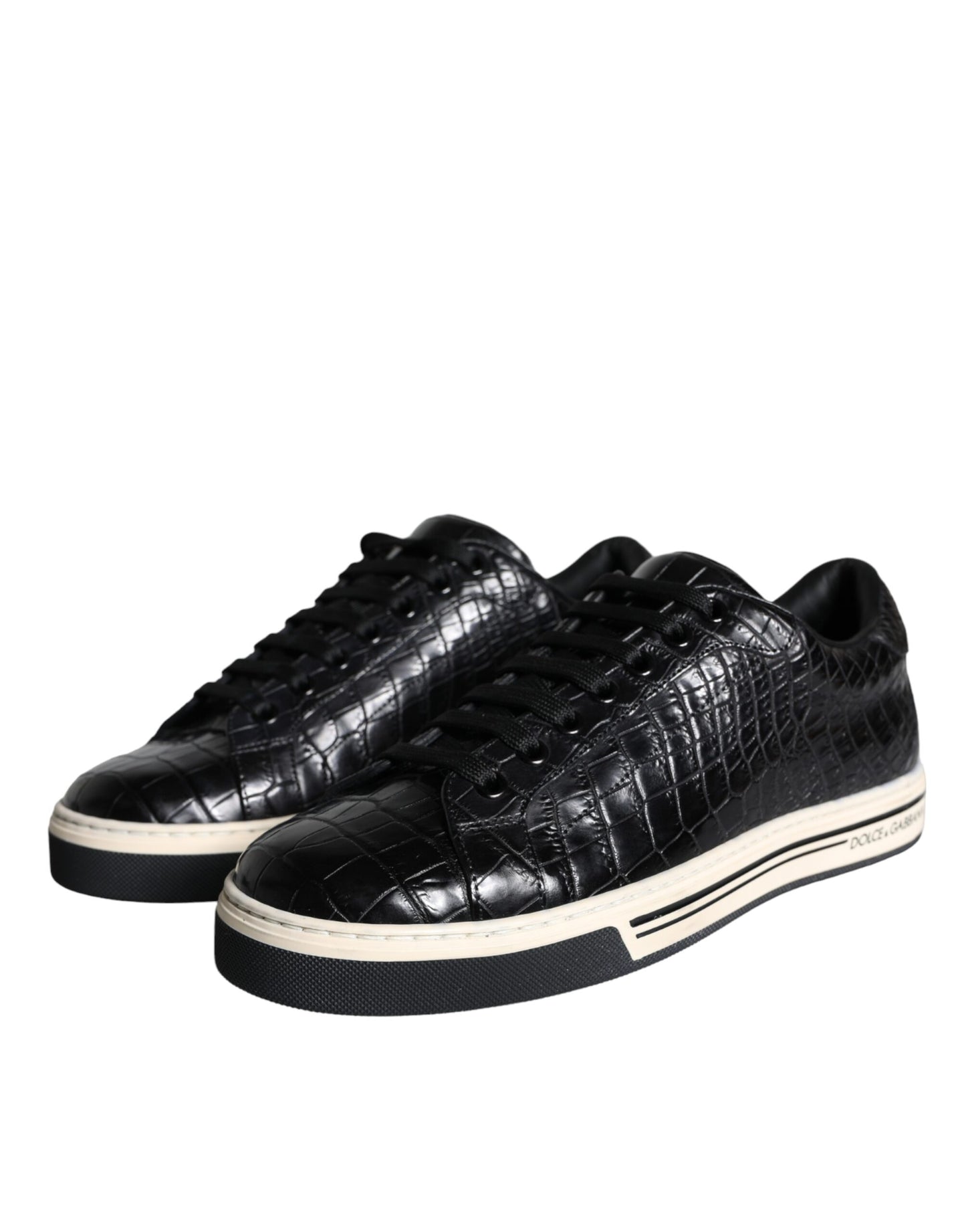 Zapatillas bajas de cuero negro para hombre de Dolce &amp; Gabbana