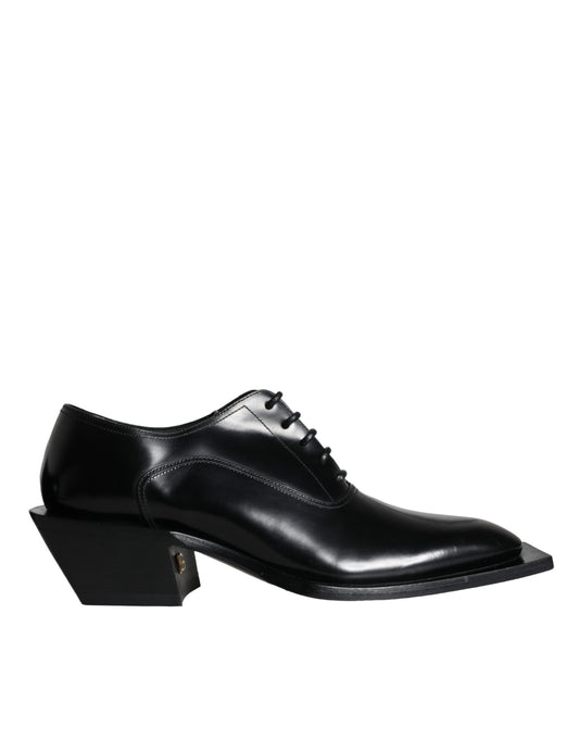 Zapatos Derby de vestir de piel de becerro negra de Dolce &amp; Gabbana para hombre