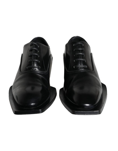 Zapatos Derby de vestir de piel de becerro negra de Dolce &amp; Gabbana para hombre