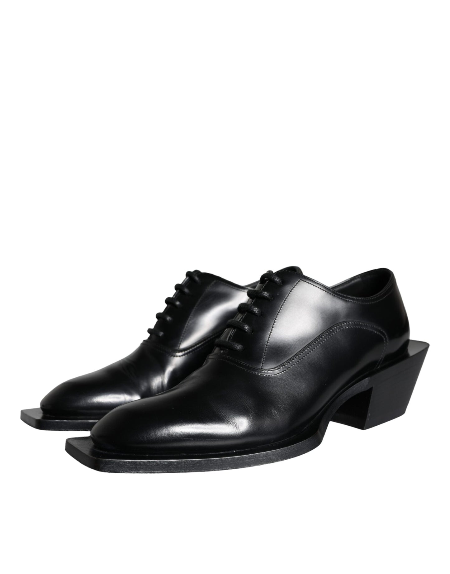 Zapatos Derby de vestir de piel de becerro negra de Dolce &amp; Gabbana para hombre