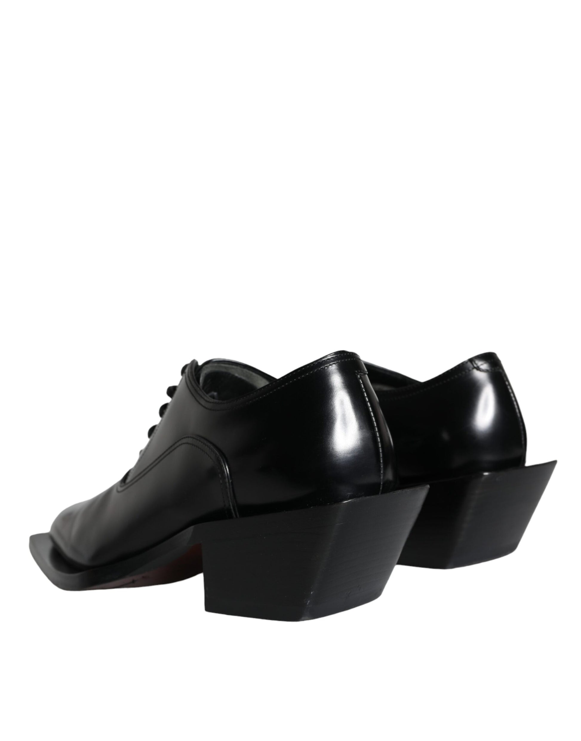 Zapatos Derby de vestir de piel de becerro negra de Dolce &amp; Gabbana para hombre