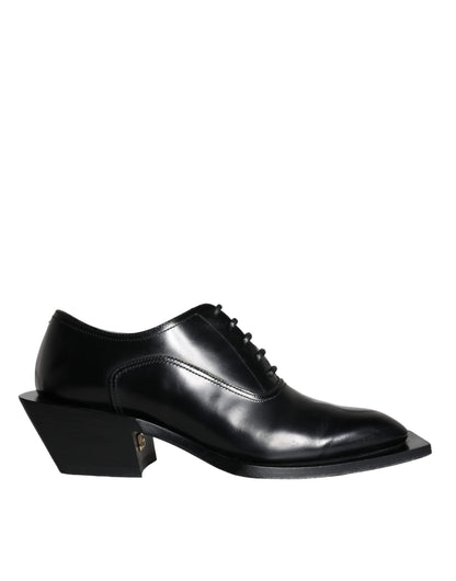 Zapatos Derby de vestir de piel de becerro negra de Dolce &amp; Gabbana para hombre