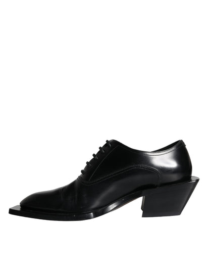 Zapatos Derby de vestir de piel de becerro negra de Dolce &amp; Gabbana para hombre