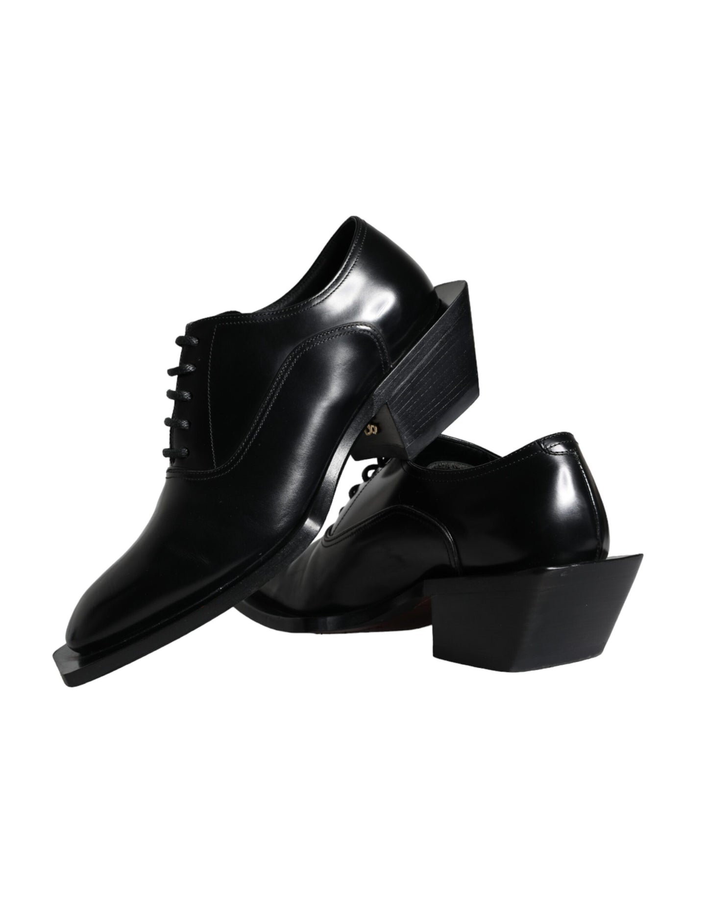 Zapatos Derby de vestir de piel de becerro negra de Dolce &amp; Gabbana para hombre