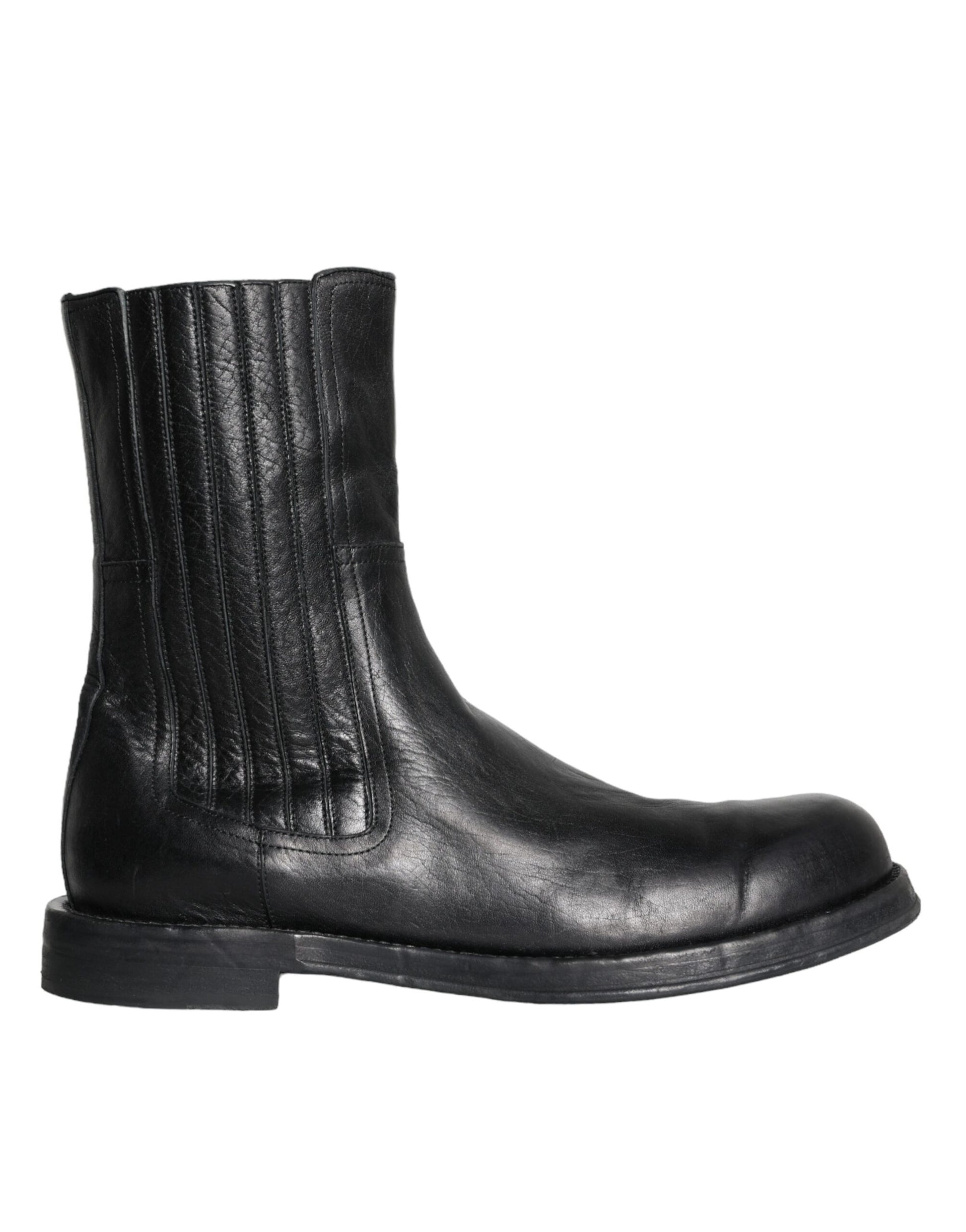 Botas de media caña de piel de caballo negra de Dolce &amp; Gabbana para hombre