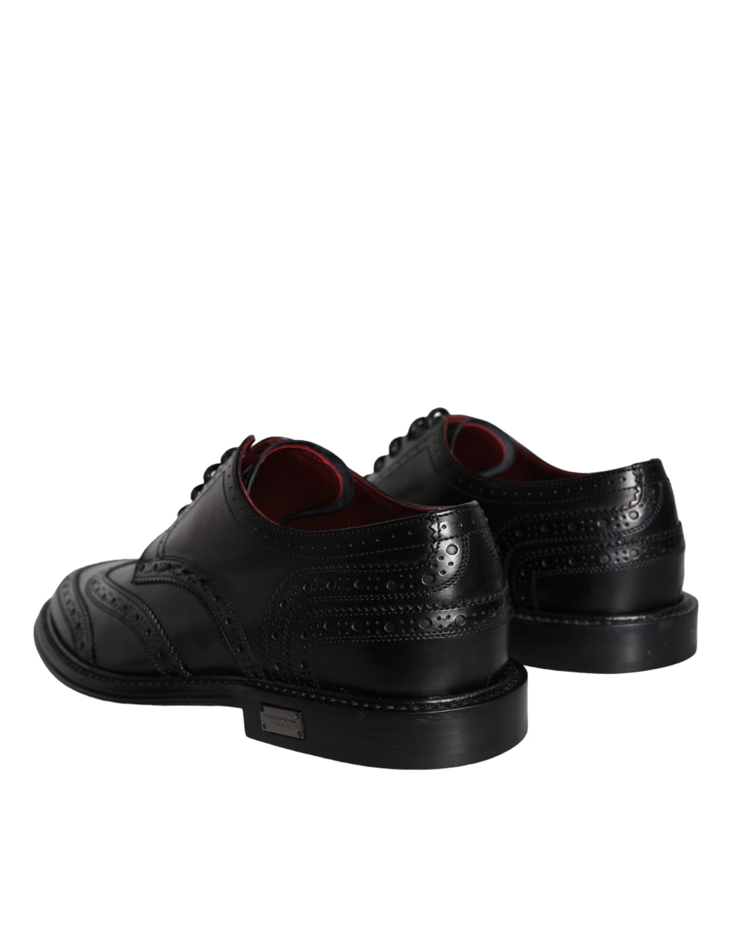 Zapatos formales de hombre con punta de ala Oxford de cuero negro de Dolce &amp; Gabbana