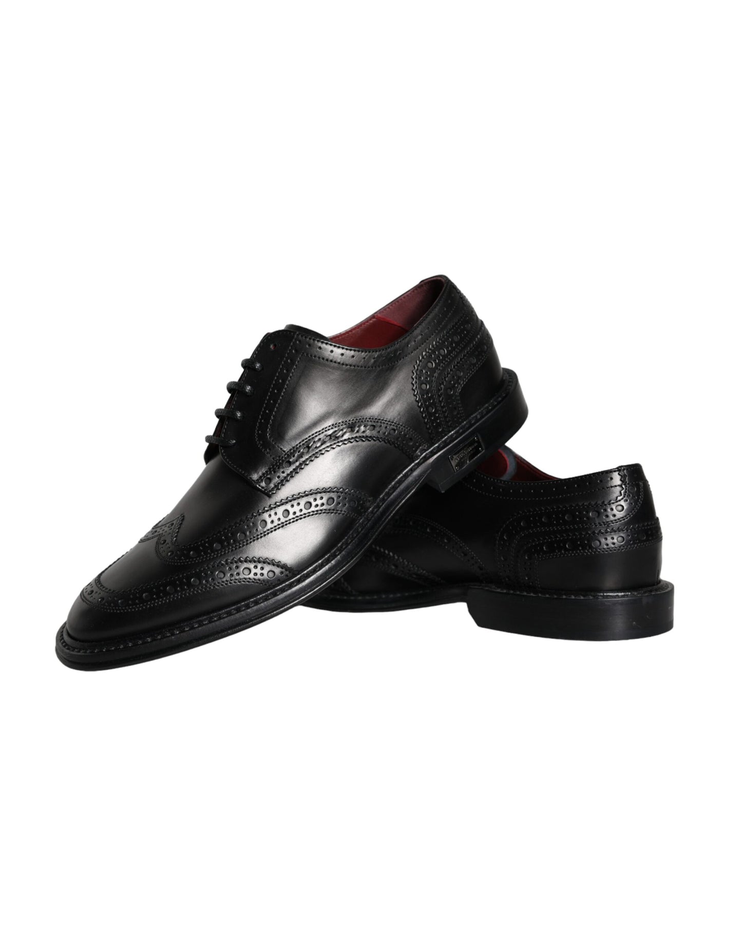 Zapatos formales de hombre con punta de ala Oxford de cuero negro de Dolce &amp; Gabbana