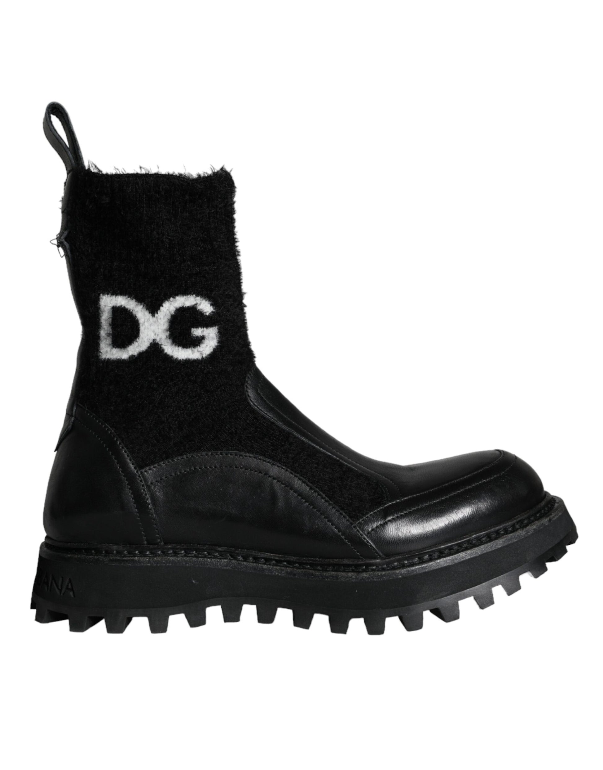 Botines negros tipo calcetín con logo DG de Dolce &amp; Gabbana