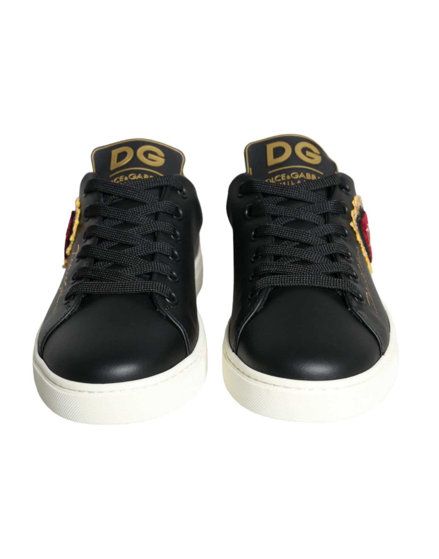 Zapatillas deportivas negras Portofino Sacred Heart de Dolce &amp; Gabbana