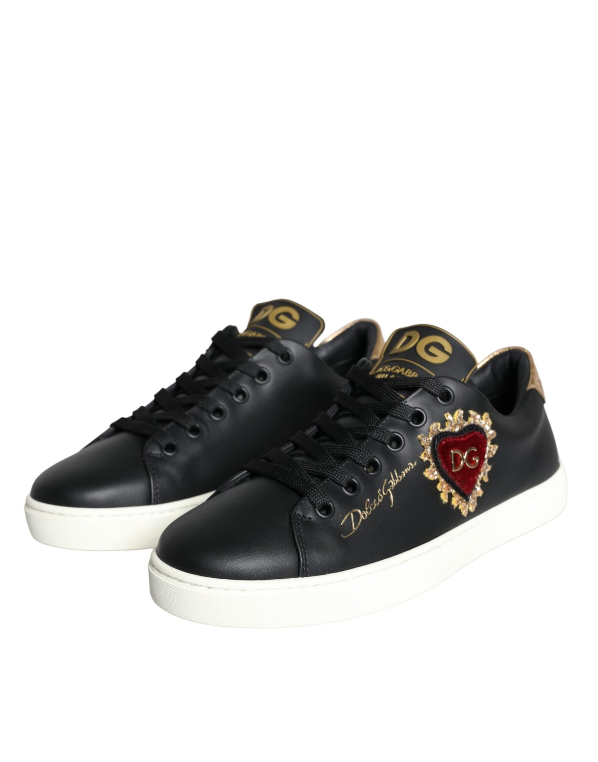 Zapatillas deportivas negras Portofino Sacred Heart de Dolce &amp; Gabbana