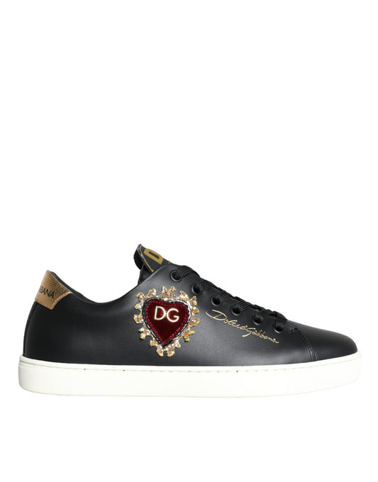 Zapatillas deportivas negras Portofino Sacred Heart de Dolce &amp; Gabbana