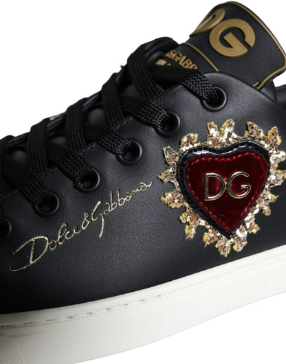 Zapatillas deportivas negras Portofino Sacred Heart de Dolce &amp; Gabbana