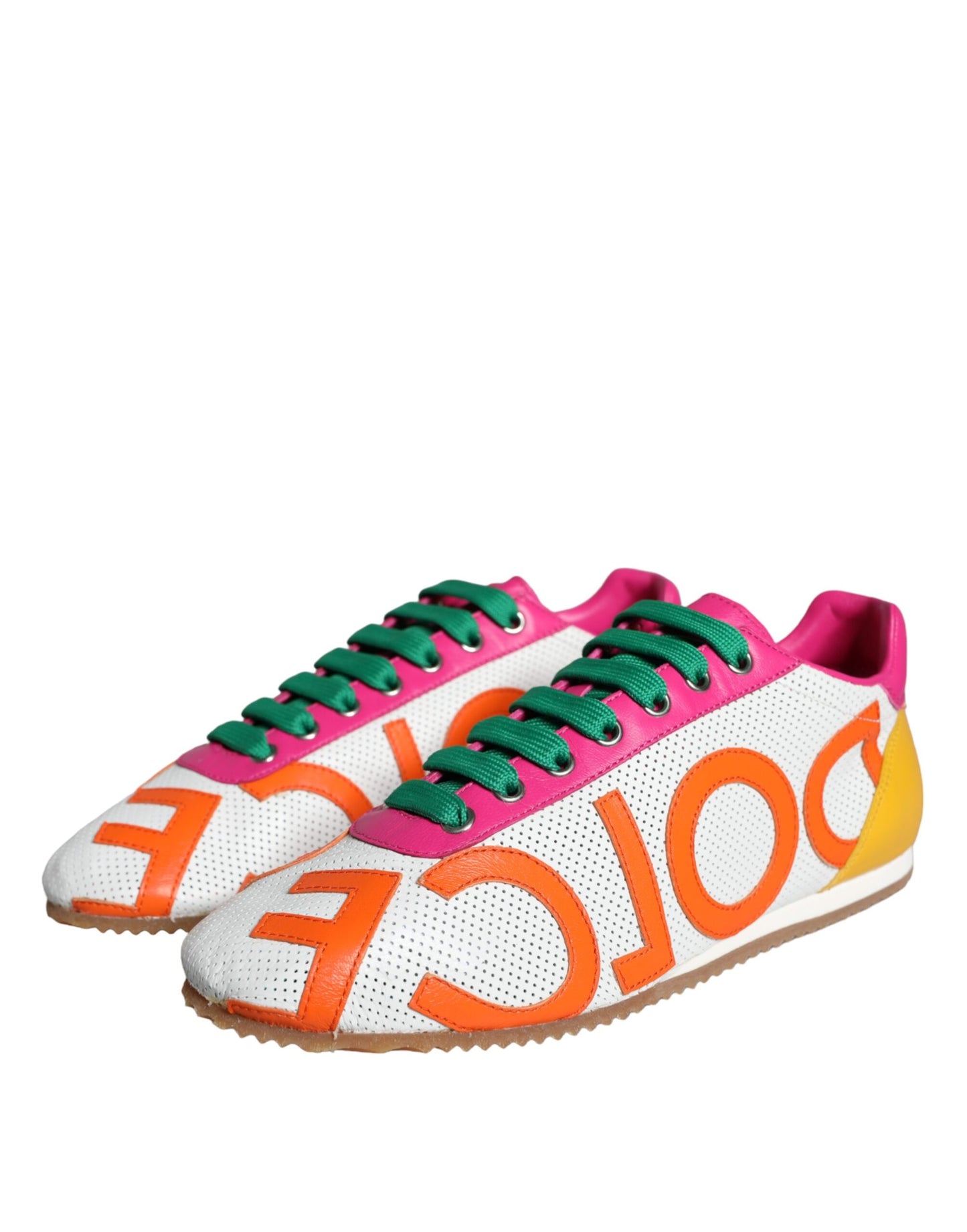 Zapatillas deportivas casuales con logotipo de cuero multicolor de Dolce &amp; Gabbana