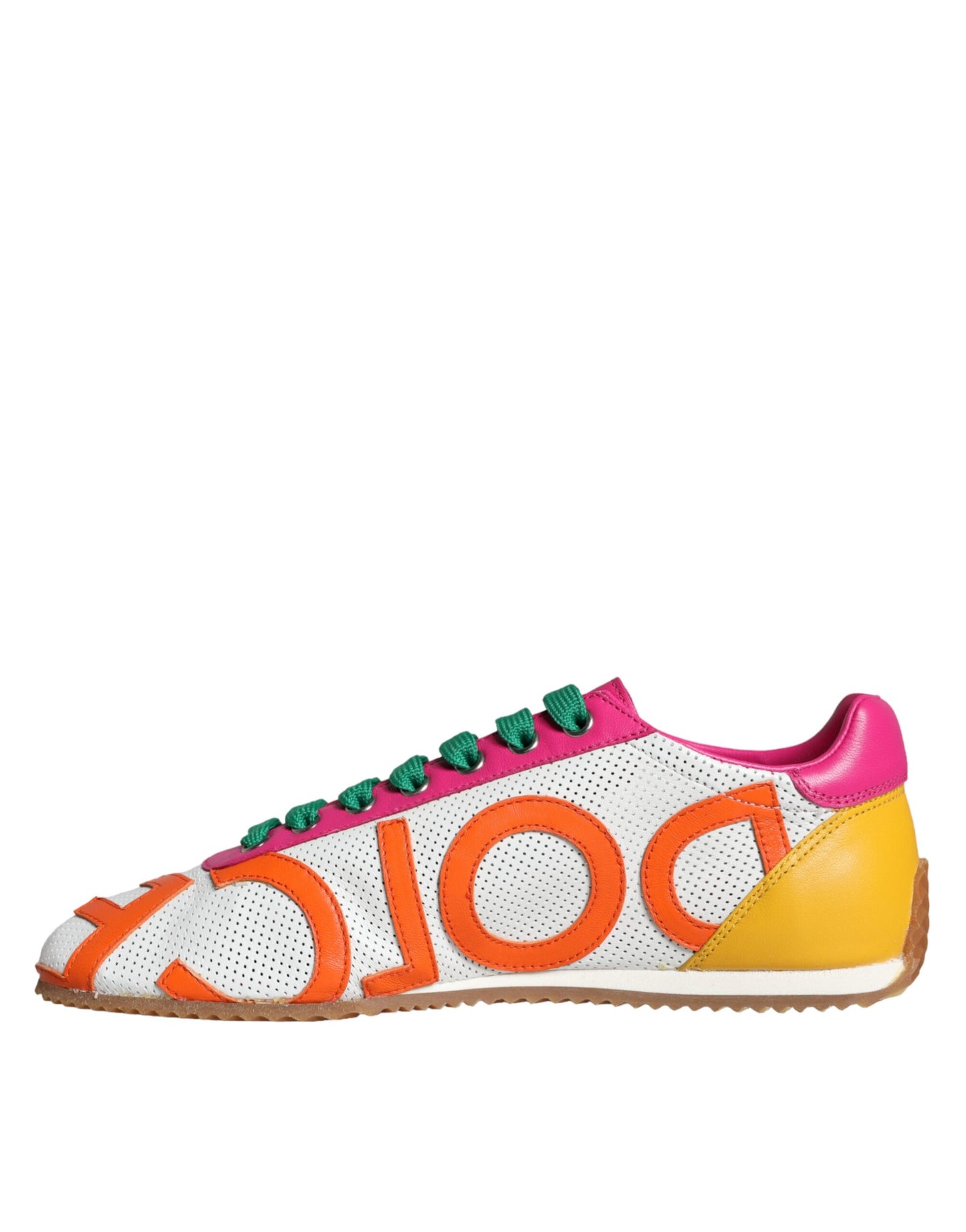 Zapatillas deportivas casuales con logotipo de cuero multicolor de Dolce &amp; Gabbana