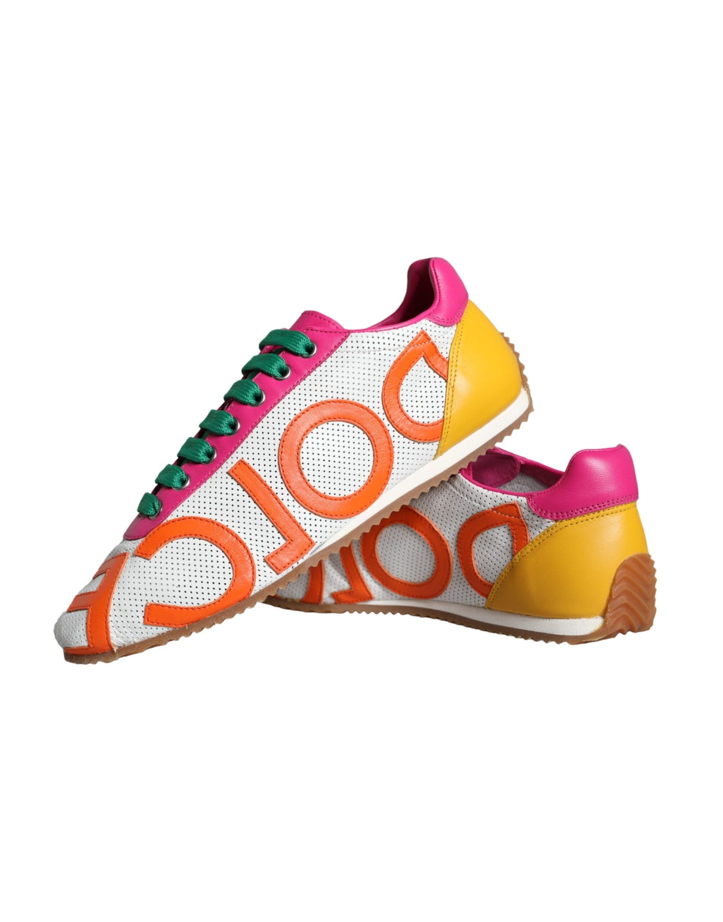 Zapatillas deportivas casuales con logotipo de cuero multicolor de Dolce &amp; Gabbana