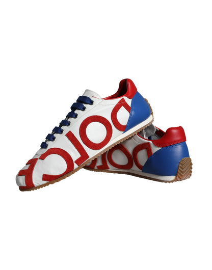 Dolce & Gabbana Multicolor Leather Logo Casual Sneakers Shoes