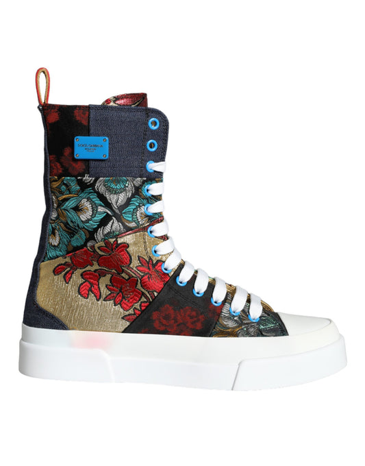 Zapatillas altas con logo de patchwork multicolor de Dolce &amp; Gabbana