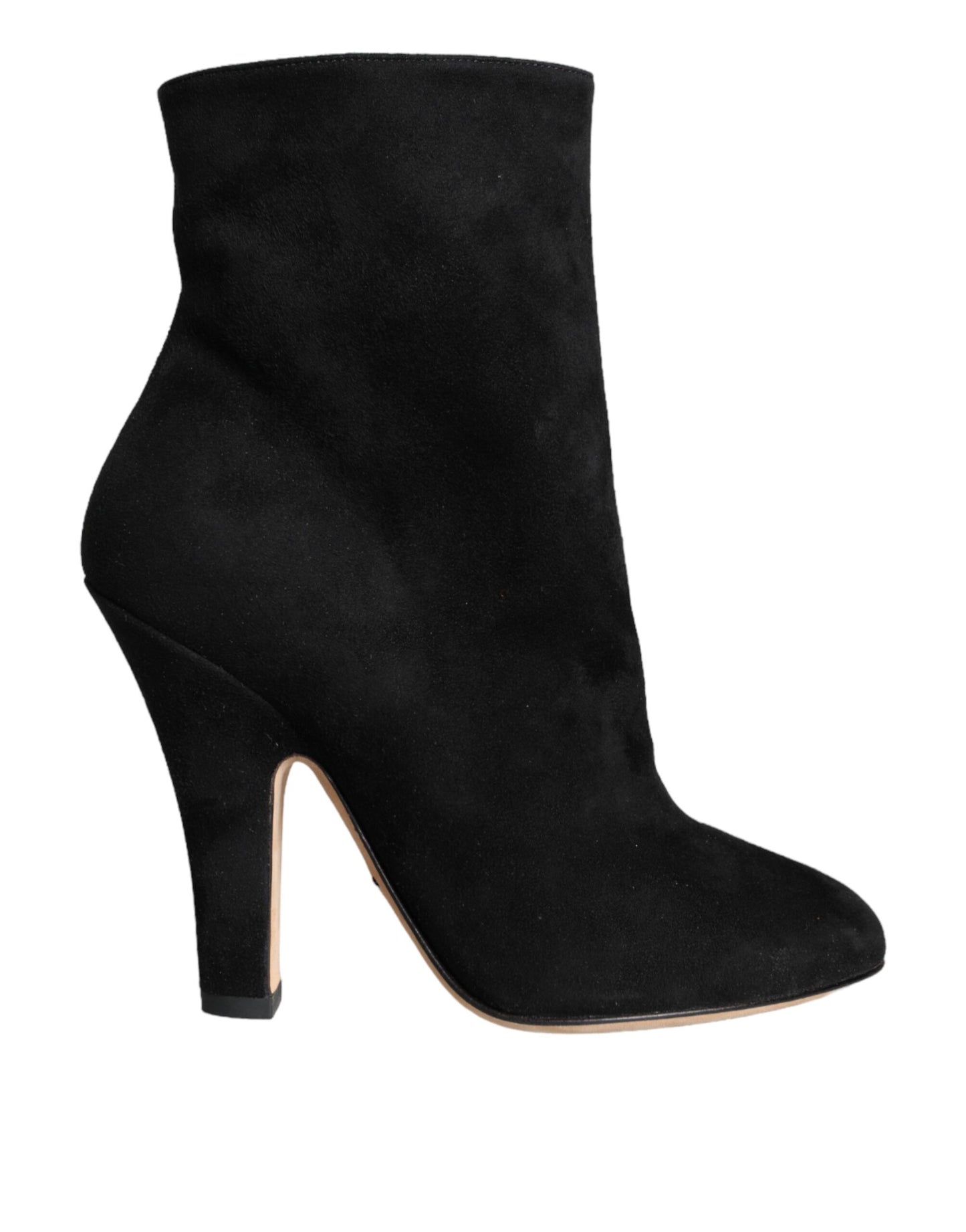 Dolce & Gabbana Black Suede Leather Mid Calf Boots Shoes