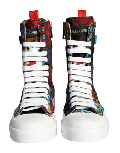 Zapatillas altas con logo de patchwork multicolor de Dolce &amp; Gabbana