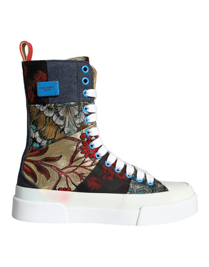 Zapatillas altas con logo de patchwork multicolor de Dolce &amp; Gabbana