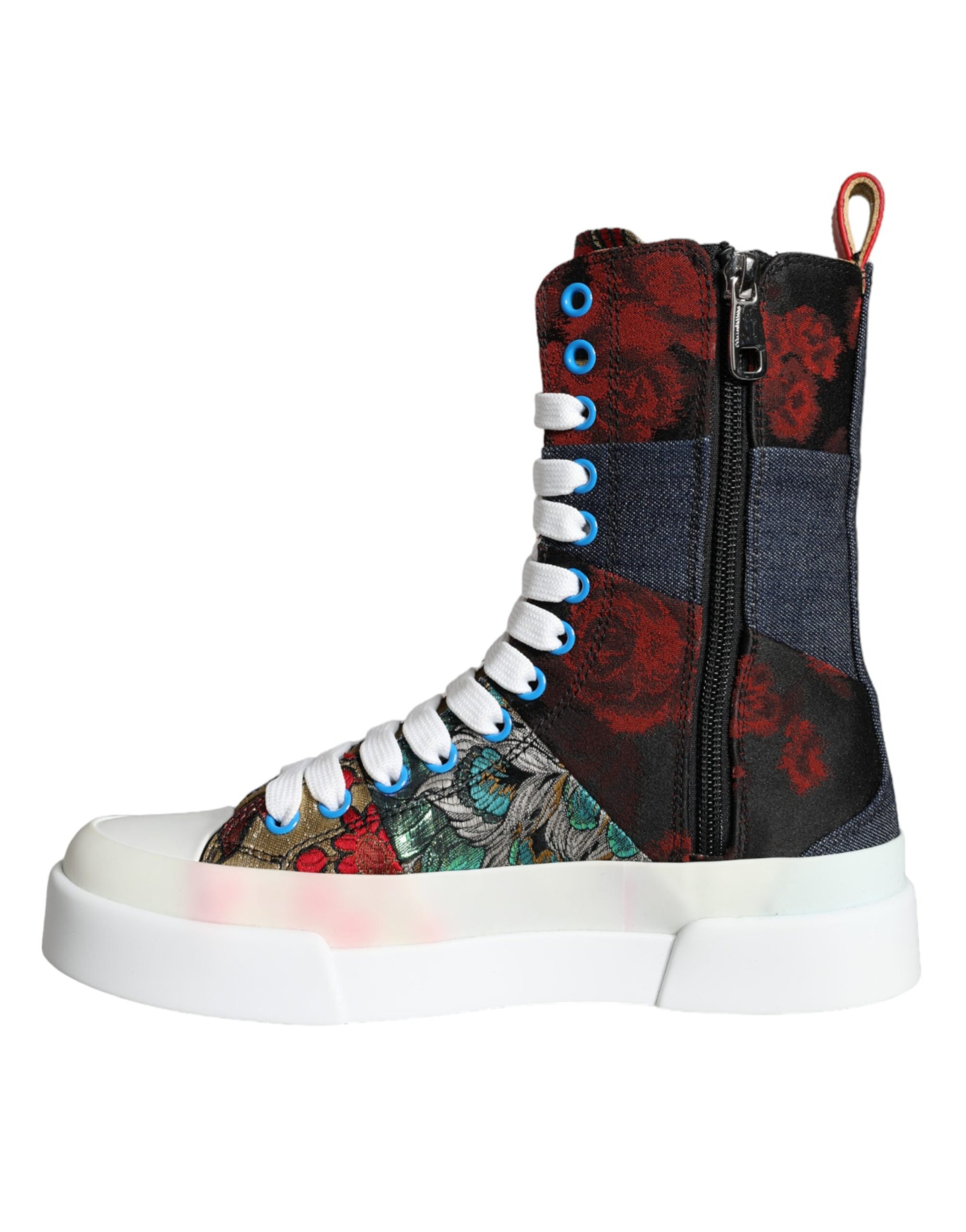 Zapatillas altas con logo de patchwork multicolor de Dolce &amp; Gabbana