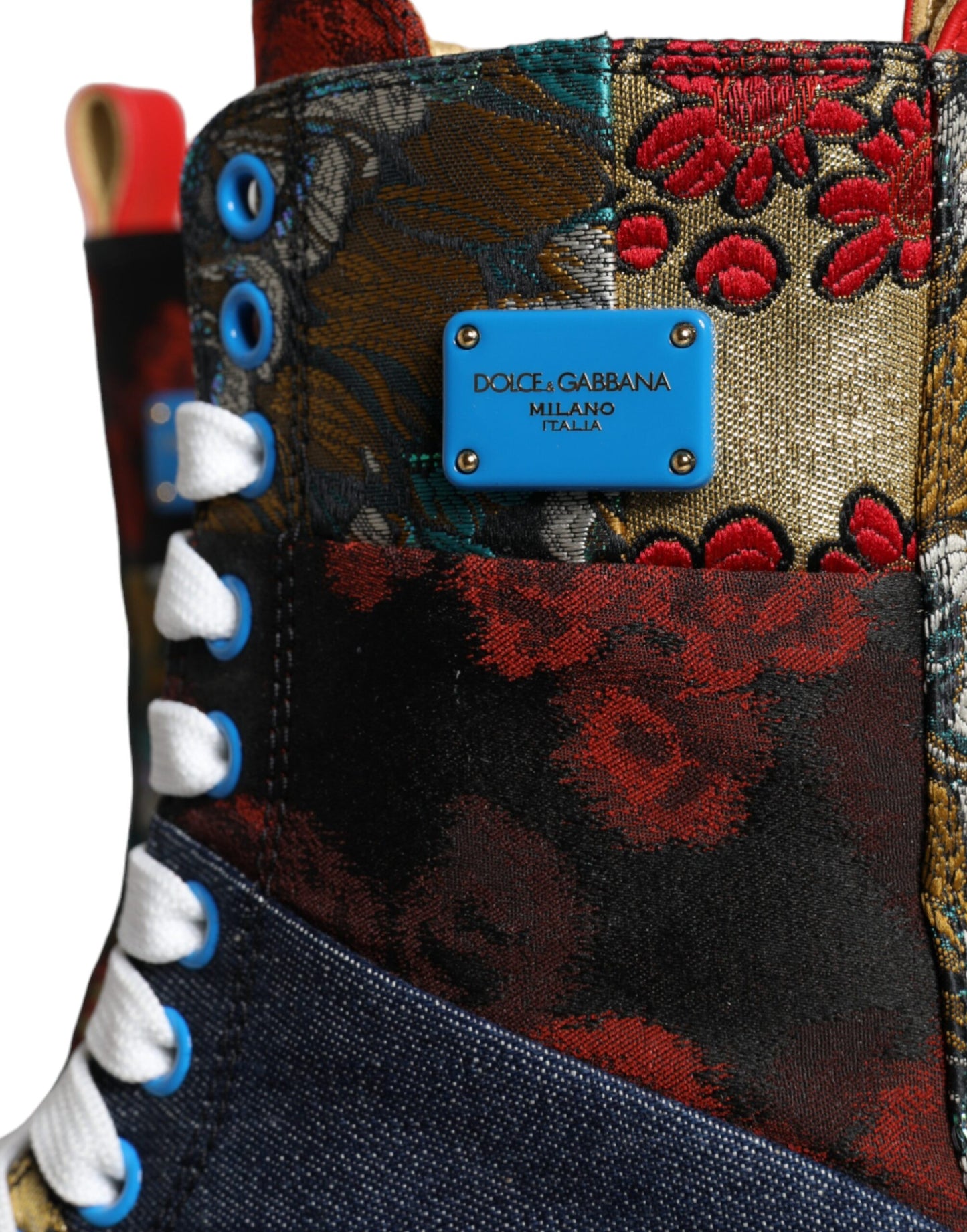 Zapatillas altas con logo de patchwork multicolor de Dolce &amp; Gabbana