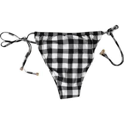 Traje de baño de cuadros blancos y negros de Dolce &amp; Gabbana Ropa de playa Parte inferior Bikini