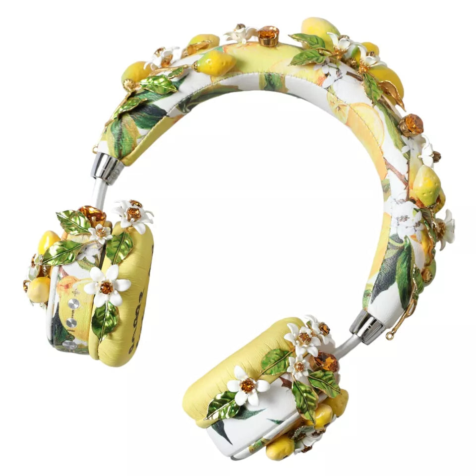 Auriculares con diadema y diseño floral de cristal y limón de Dolce &amp; Gabbana