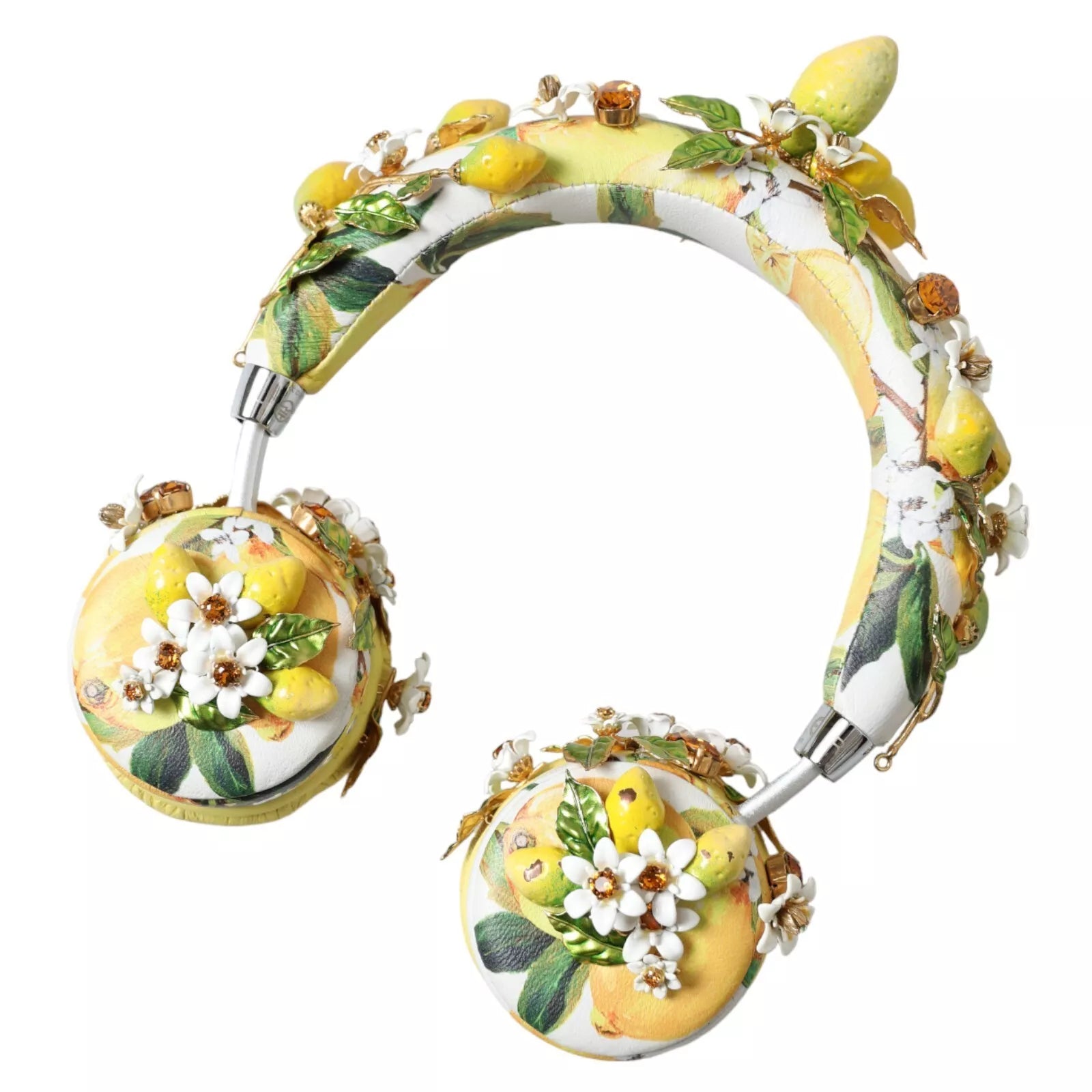 Auriculares con diadema y diseño floral de cristal y limón de Dolce &amp; Gabbana